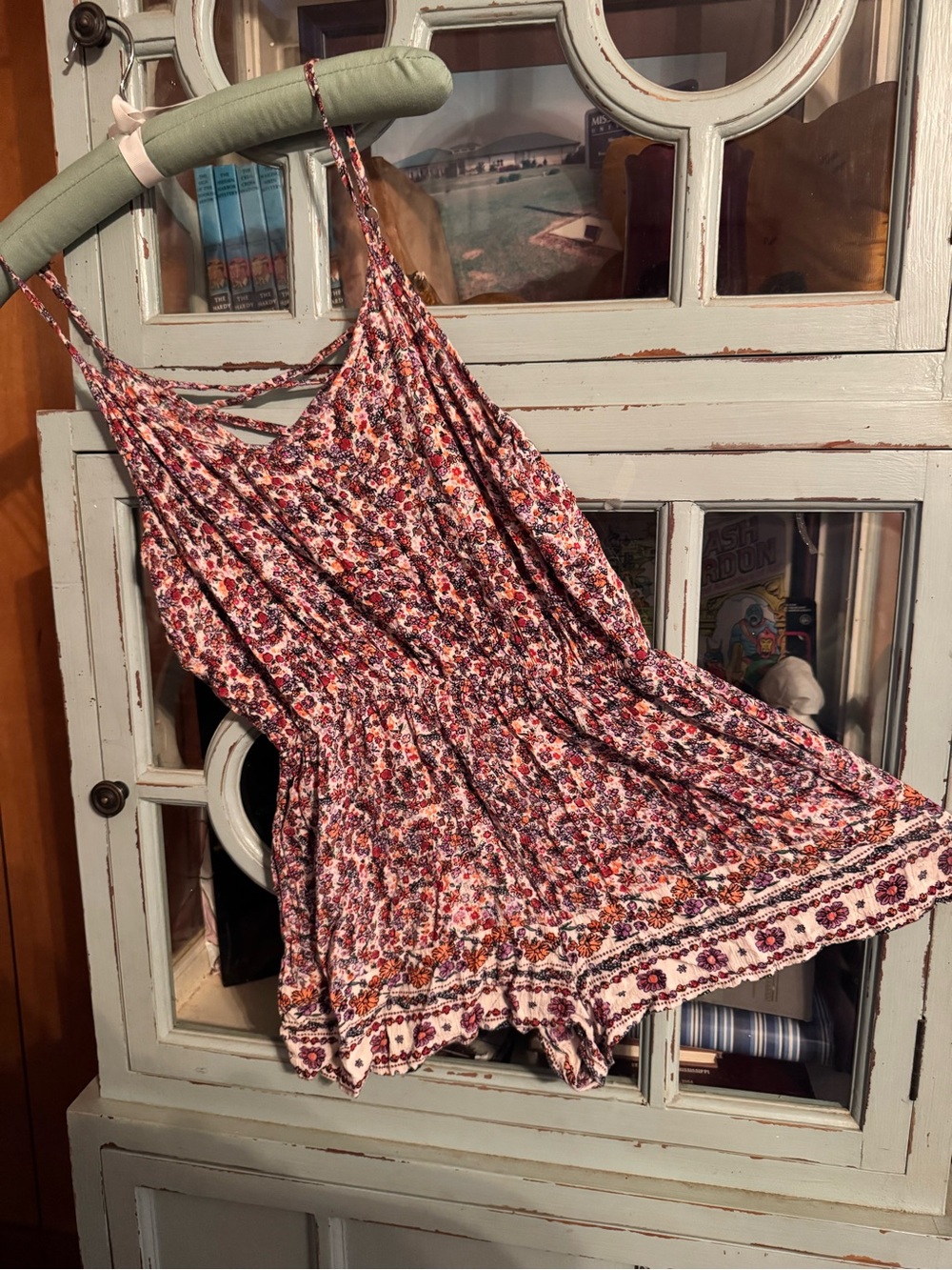 Ladies Angie Multicolor Floral Print Romper Size Medium B 1